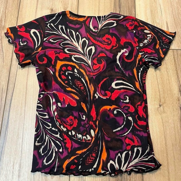 Sag Harbor Funky Wrap V-Neck Womens Short Sleeve Blouse Top - Picture 6 of 6